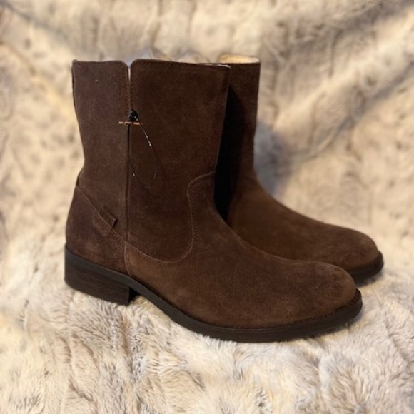 Levi's Brown Leather Boots Lined W/ Sherapa Women Sz 6 1/2 NWOB - Picture 4 of 10